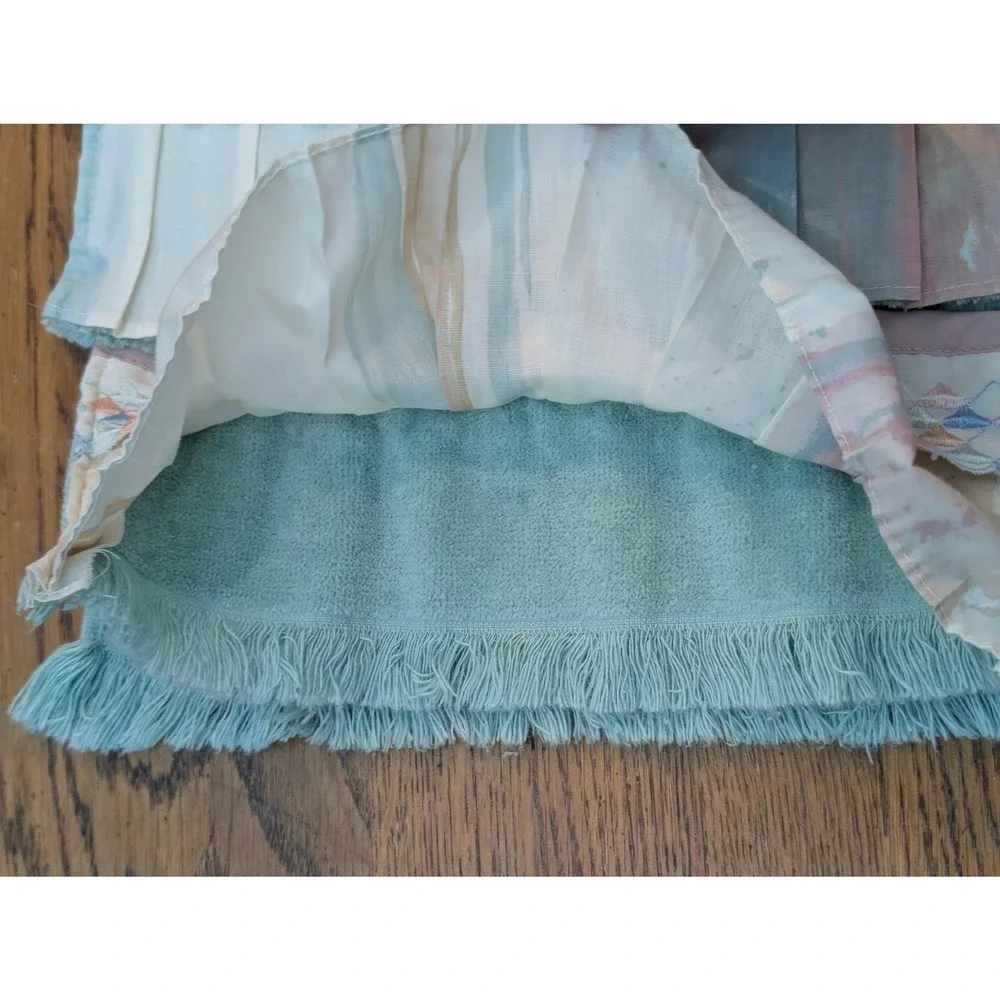 Vintage 1978 Avanti Linens 5pc Towel Set Seafoam/Mint Green Pleated Ruffle Trim